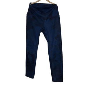 alo yoga teal blue camouflage cropped spandex work out pants XS